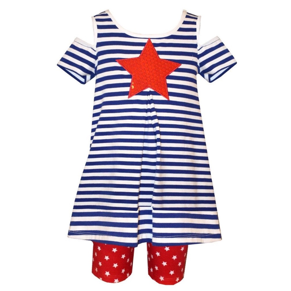 Girls July Fourth Summer Clothing Set Sz 12M - 6X